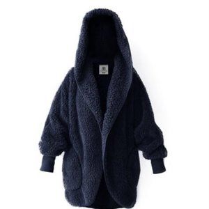 Navy Blue Sherpa Cardigan